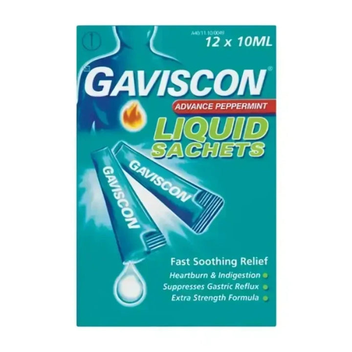 Gaviscon Advance Peppermint Liquid Sachets 12x10 ml