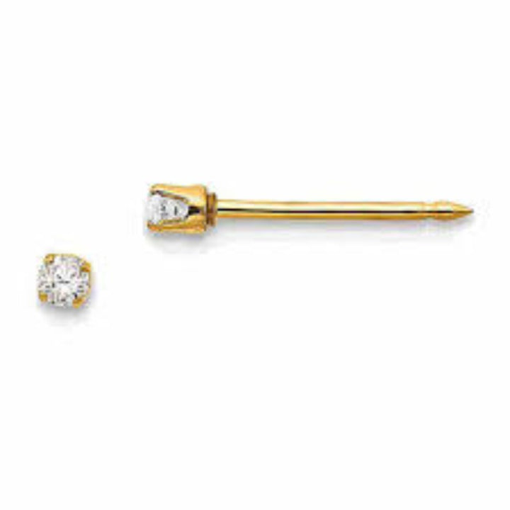 Inverness 23T CZ Earrings 10KT 2mm