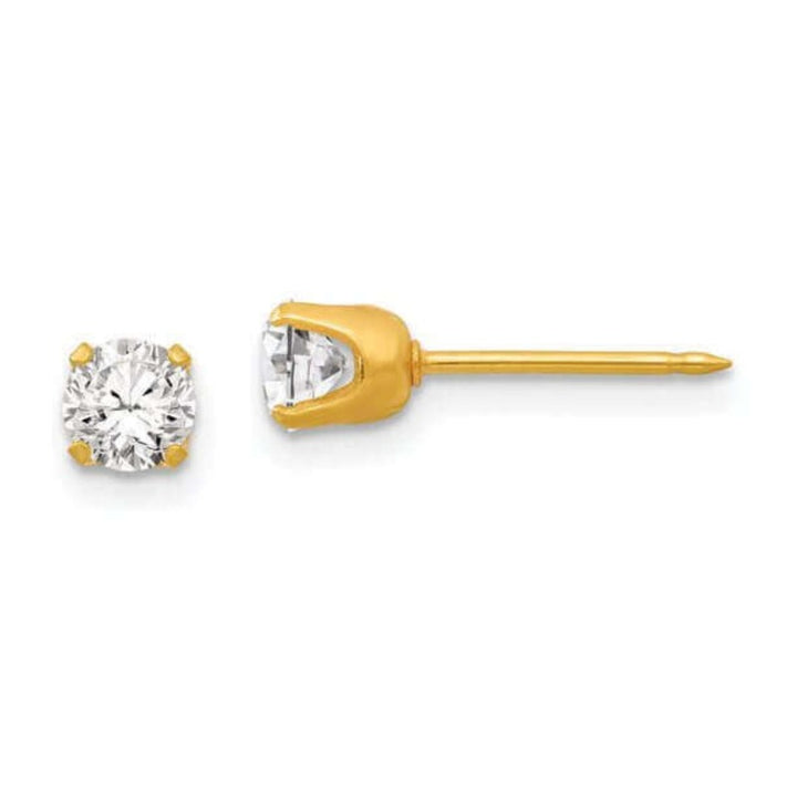 Inverness 64T GP CZ Earrings 10KT 5mm