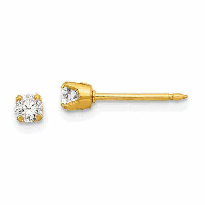 Inverness 7T CZ Earrings 10KT 3mm