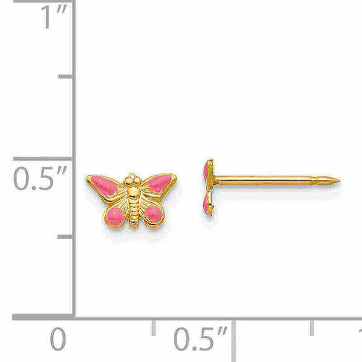 Inverness 841C GP Pink Butterfly Earrings 24KT