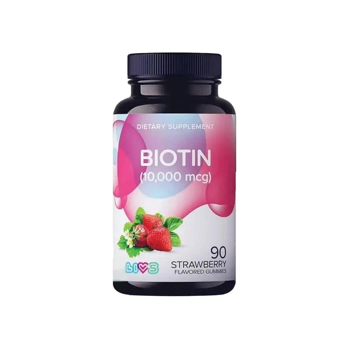 Livs Biotin 10.000 mcg with Strawberry Flavor 90 Gummies