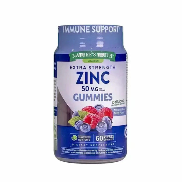 Nature's Truth Extra Strength Zinc 50 mg Mixed Berry Flavor 60 Vegan Gummies