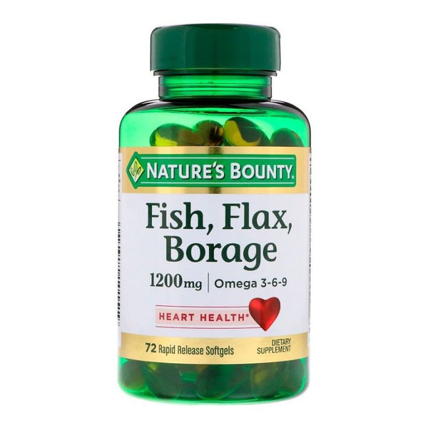 Natures Bounty Omega 3-6-9 Fish Flax Borage Softgels 72'S