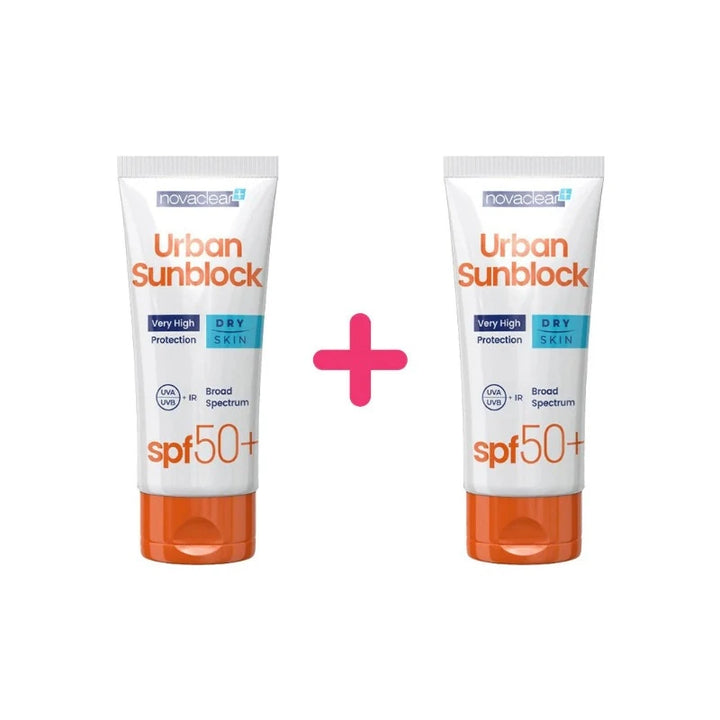 Novaclear Urban Sunblock SPF 50+ Dry Skin 40Ml 1+1 free